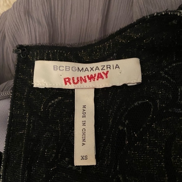 BCBG Max Azria Runway grey monochromatic appliqué yoke cocktail dress - Picture 6 of 6